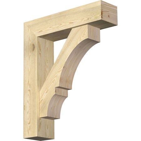 Ekena Millwork Balboa Block Rough Sawn Bracket w/ Offset Brace, Douglas Fir, 8"W x 32"D x 38"H BKT0806X32X38BOA05RDF